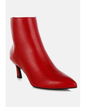 LONDON RAG Migelo Faux Leather Ankle Boots - Red