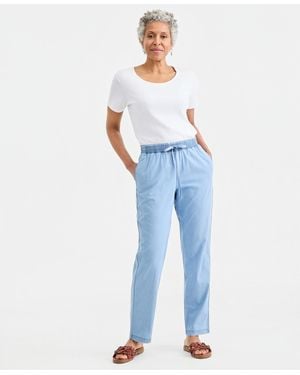 Style & Co. Chambray Drawstring Pants - Blue
