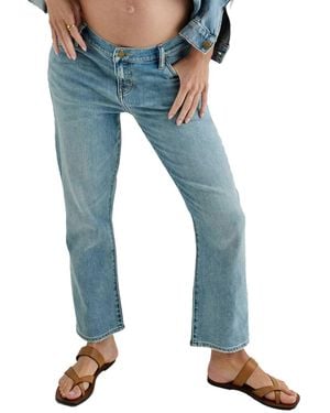 Hatch Collection The Under The Bump Crop Maternity Jean - Blue