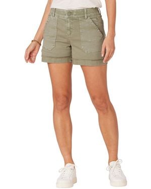 Democracy Petite High-rise Denim Shorts - Green