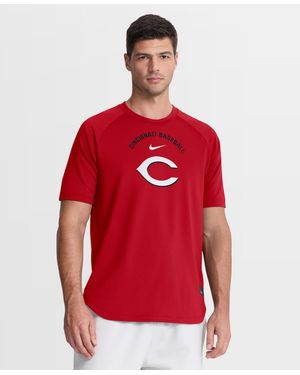Nike Cincinnati S Authentic Collection Batting Practice Pre-game Raglan Dri-fit Top - Red