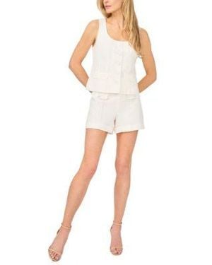 Cece Scoop Neck Vest Cotton Shorts - White