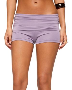 Edikted Maevie Foldover Shorts - Purple