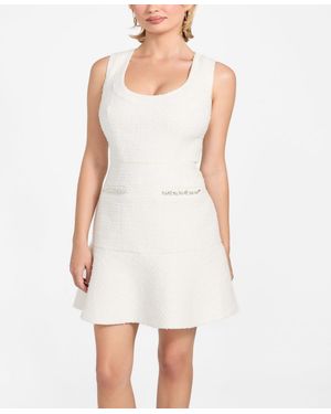 Guess Sleeveless Clotilde Tweed Dress - White