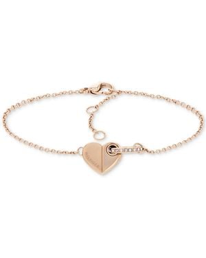 Tommy Hilfiger Pave Ring & Heart Link Bracelet - White