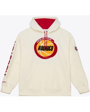 Mitchell & Ness Mitchell Ness Houston Rockets Hardwood Classics Chainstitch Premium Fleece Hoodie - White