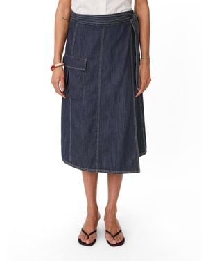 Masai Masanchiana Mid-rise Wrap Skirt - Blue