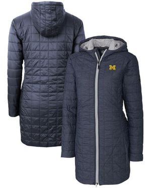 Cutter & Buck Michigan Wolverines Rainier Primaloft Eco Hooded Jacket - Blue