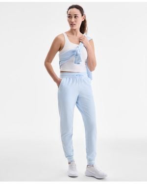 ID Ideology Ribbed Solid Fleece Ankle jogger Pants - Blue