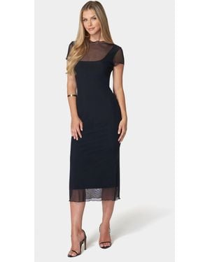 Bebe Mesh T-shirt Dress - Blue