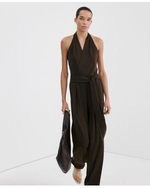 Mango Bow Wrap Jumpsuit - Black