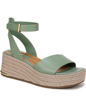 Franco Sarto Tiffany Open Square Toe Espadrille Platform Sandals - Green