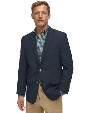 Brooks Brothers B By Classic-fit Stretch Wool Blend Blazer - Blue