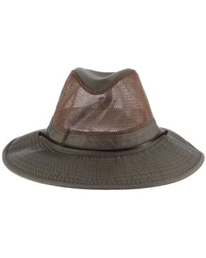 Dorfman Pacific Mesh Safari Hat - Brown