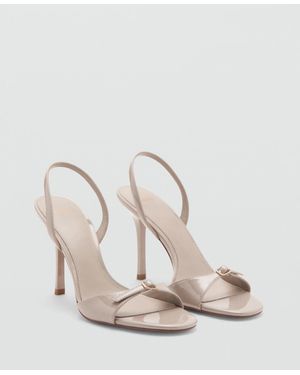 Mango Buckle Straps High-heeled Sandals - Natural