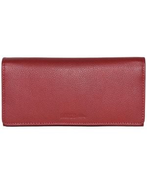 ROOTS Ladies Leather Expander Clutch Wallet - Red