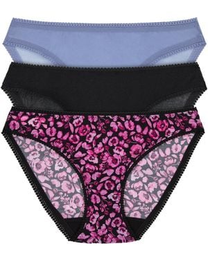 On Gossamer Mesh Hip Bikini Underwear 3 Pack 3202p3 - Purple