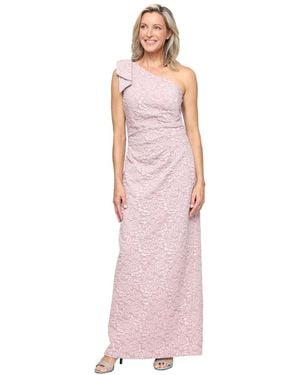Alex Evenings Petite One-shoulder Ball Gown - Pink