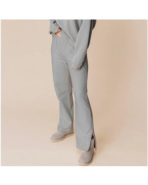 Ocio Plus Size Organic Cotton Teddy Flare Pant Special - Natural