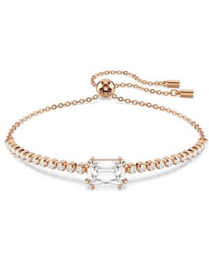 Swarovski Swaroski Matrix Gold-tone Plated Tennis Bracelet - White