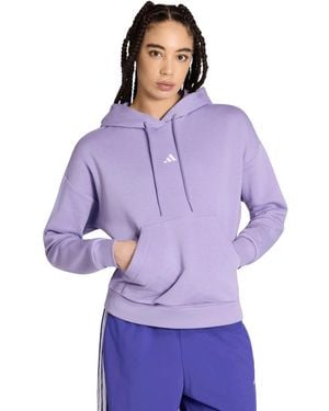 adidas Essentials Long-sleeve Logo Hoodie - Purple