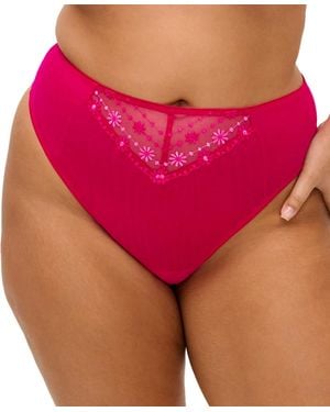 Elomi Plus Size Matilda High-waisted Embroidered Mesh Panty