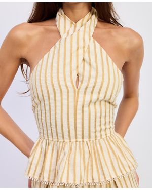 En Saison Sleeveless Halter Neck Top - Natural