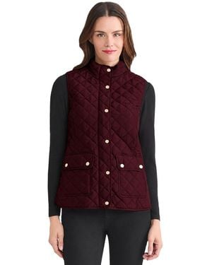 Jones New York Petite Quilted Lined Vest - Red