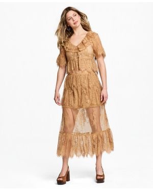 And Now This Lace Tiered Maxi Skirt - Natural