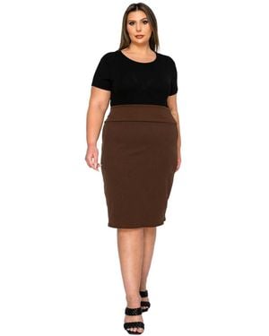 L I V D Plus Size Molly Pencil Skirt - Black
