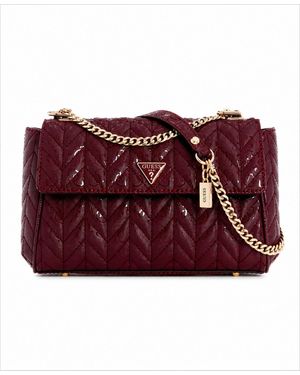 Guess Stacey Flap Small Convertible Crossbody Handbag - Red