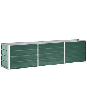 Vidaxl Garden Raised Bed Galvanized Steel 94.5"x15.7"x17.7" - Green