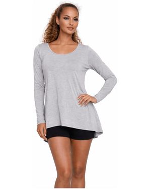 La Moda Clothing Hi-low Long Sleeve Tunic - White