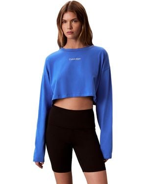 Calvin Klein Commuter Relaxed Cropped T-shirt - Blue