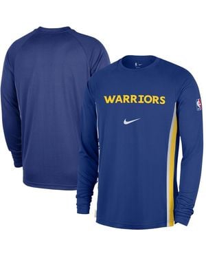 Nike Golden State Warriors 2025/26 Authentic Pre-game Legend Dri-fit Long Sleeve Shooting Shirt - Blue
