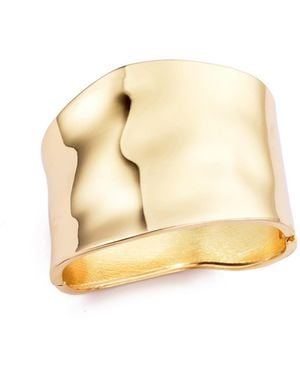 Adornia Tall Hammered Bangle - Natural