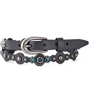 Old Trend Rosa Flourish Leather Belt - Gray