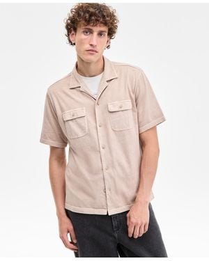Sun & Stone Sun + Stone Short Sleeve Washed Button-front Camp Shirt - Natural