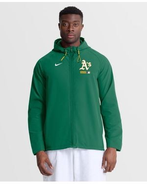 Nike Kelly Green Athletics Authentic Collection Raglan Therma-fit Full-zip Hooded Jacket