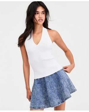 BarIII Ribbed Halter Top - Blue