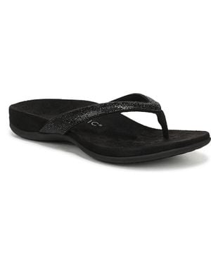 Vionic Dillon Shine Thong Sandals - Black