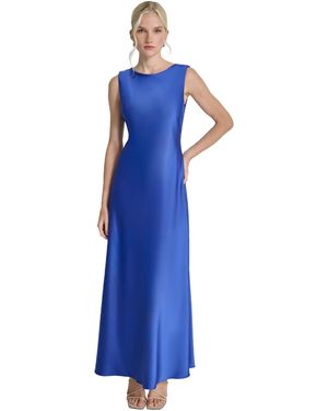 DKNY Cowl-back Sleeveless Gown - Blue
