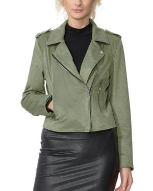 Kimi + Kai Kimi + Kai Faux Suede Moto Jacket - Green