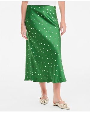 On 34th Printed Midi Slip Skirt - Green