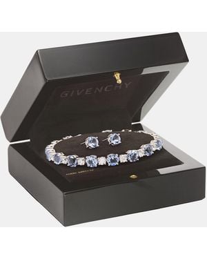 Givenchy Cubic Zirconia Tennis Bracelet & Stud Earrings Set - Black
