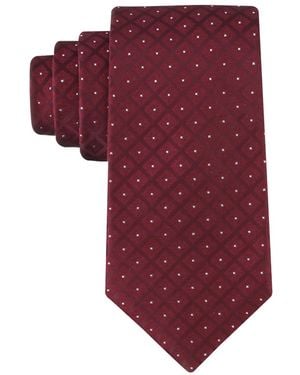 Calvin Klein Grove Grid Classic Tie - Red
