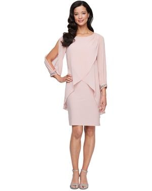 Sl Fashions Tulip-overlay Sheath Dress - Pink