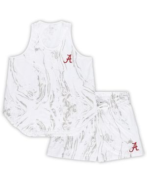 Profile Alabama Crimson Tide Plus Size Marble Tank And Shorts Set - White