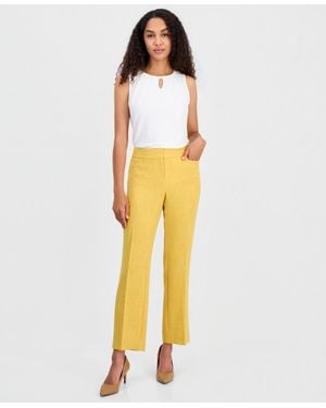 Kasper Petite Mid-rise Front Pocket Trouser Pants - Yellow