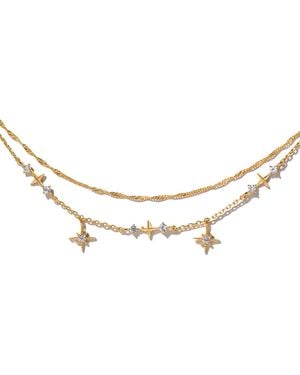 Girls Crew Crystal Wandering Plated Stars Anklet - Metallic